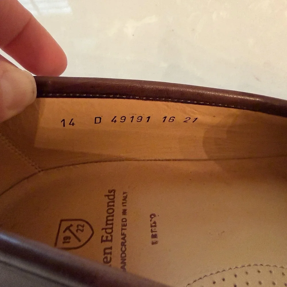Allen Edmonds Men's Brown Tassel Loafers Size 14 D Made In Italy